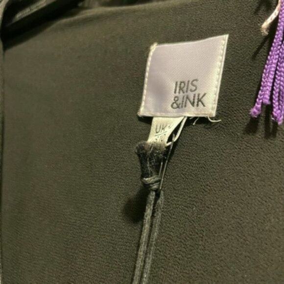 Iris and Ink Adeline wrap effect pleated dress Black size 10 - Picture 10 of 10